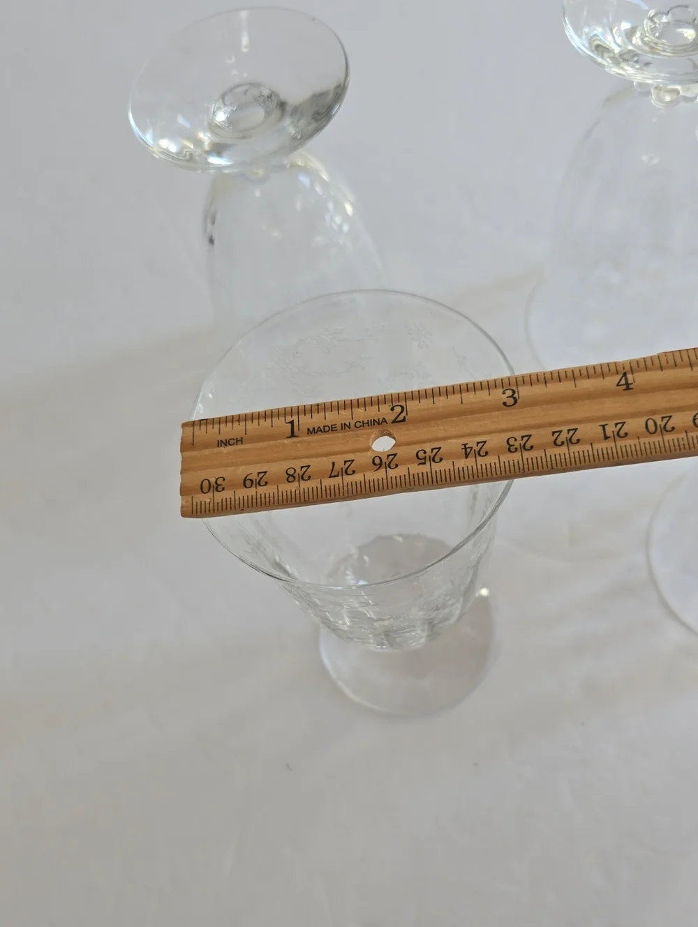 Vintage Fostoria Navarre Set Of 4 Etched Footed Glass Goblets